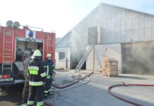 Daržiniuose užsidegė gamybinės patalpos