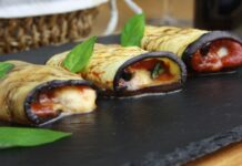 Baklažanų ir mocarelos suktinukai