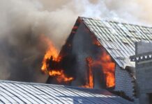 Ugnis pasiglemžė ūkinį pastatą Utenoje