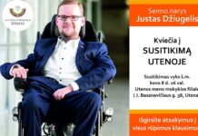 Justas Džiugelis uteniškius kviečia į susitikimą