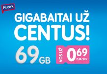 69 GB už 69 ct/sav. – pasinaudok išskirtiniu „Pildyk“ pasiūlymu ir išbandyk eSIM