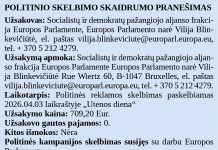 Politinio skelbimo skaidrumo pranešimas