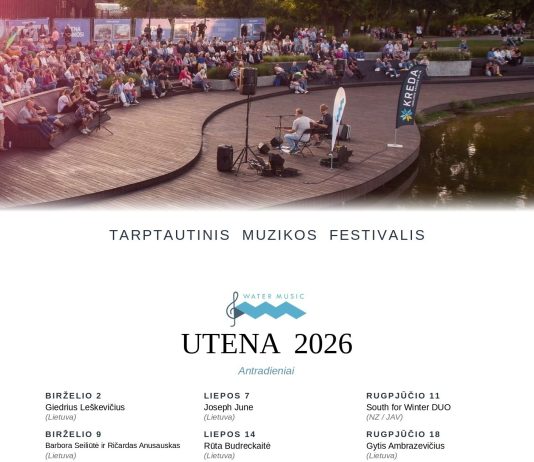 Water music programa Utenoje 2026 m. – nemokami koncertai visą vasarą