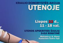 Utenoje – kvietimas prisijungti prie kraujo donorystės akcijos