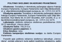 Politinio skelbimo skaidrumo pranešimas