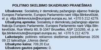 Politinio skelbimo skaidrumo pranešimas