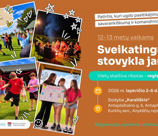 Utenos, Anykščių ir Molėtų rajonų vaikai kviečiami į nemokamą sveikatingumo stovyklą